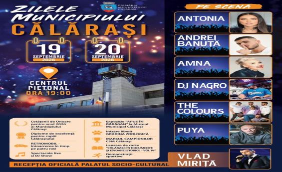 Călărașiul îmbracă haine de sărbătoare: 431 de ani de atestare documentară. Programul manifestărilor