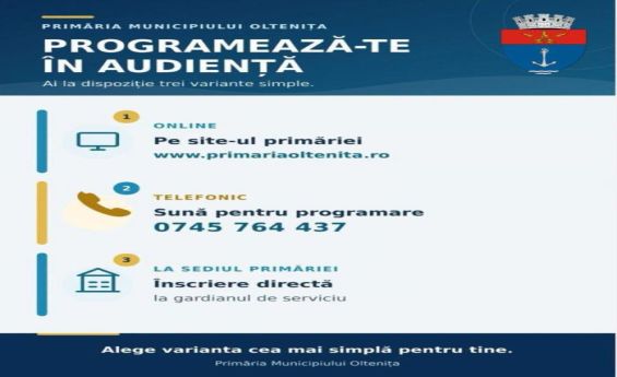  Primăria Municipiului Oltenița introduce un nou program de audiențe: Dialog direct cu cetățenii și soluții concrete pentru comunitate