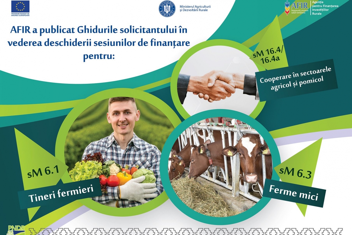 AFIR a publicat condițiile de accesare a fondurilor europene pentru tineri fermieri, ferme mici și pentru cooperare în sectorul agricol și pomicol