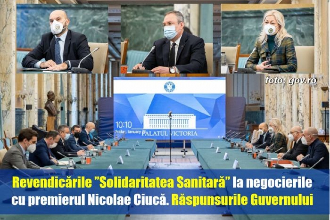 Revendicările ”Solidaritatea Sanitară” la negocierile de astăzi cu premierul Ciucă. Vezi ce a răspuns Guvernul