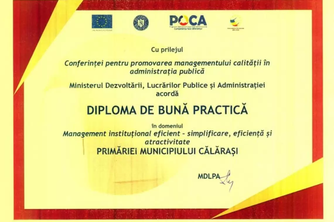PMC, premiată în cadrul Conferinței pentru promovarea managementului calității în administrația publică