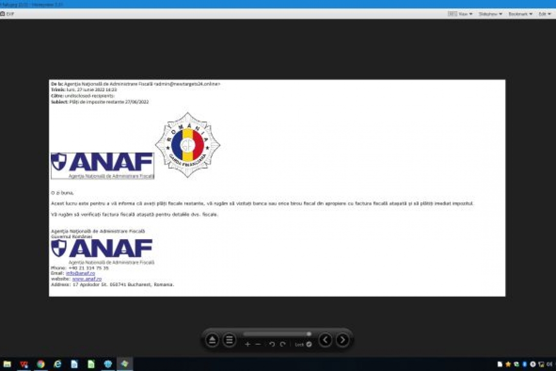 Atenție! Emailuri false în numele ANAF!