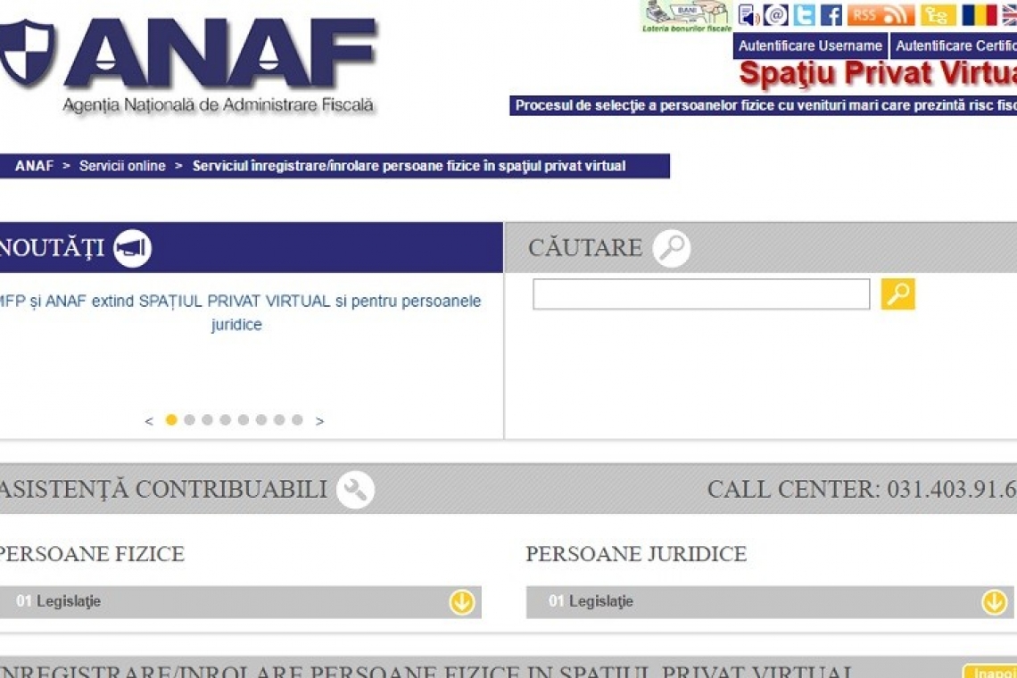 Spațiul Privat Virtual - modalitatea de comunicare securizată cu ANAF