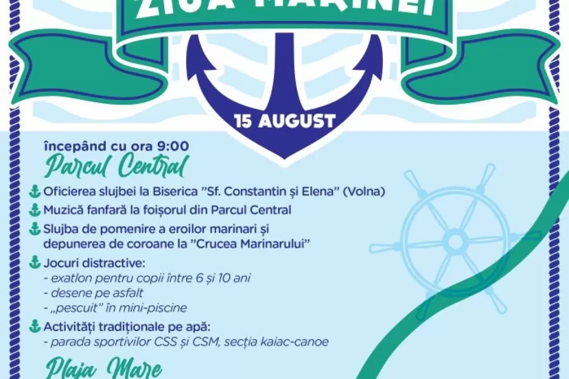 Ziua Marinei, la Călăraşi: 15 august 2022