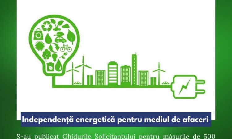 Au fost lansate Ghidurile solicitantului pentru măsurile de 500 de milioane de euro dedicate eficienței energetice pentru mediul de afaceri