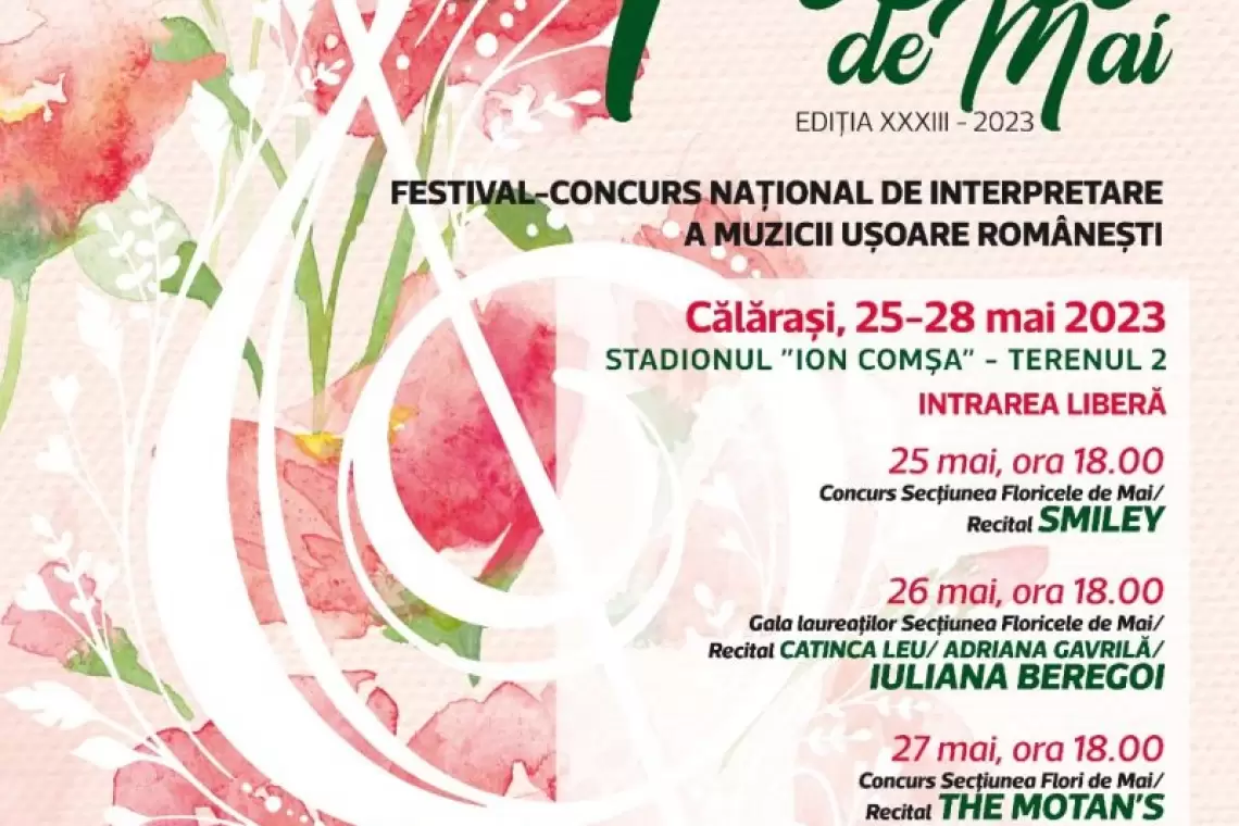 Anunţ comercianţi/expozanţi Festivalul FLORI DE MAI 2023