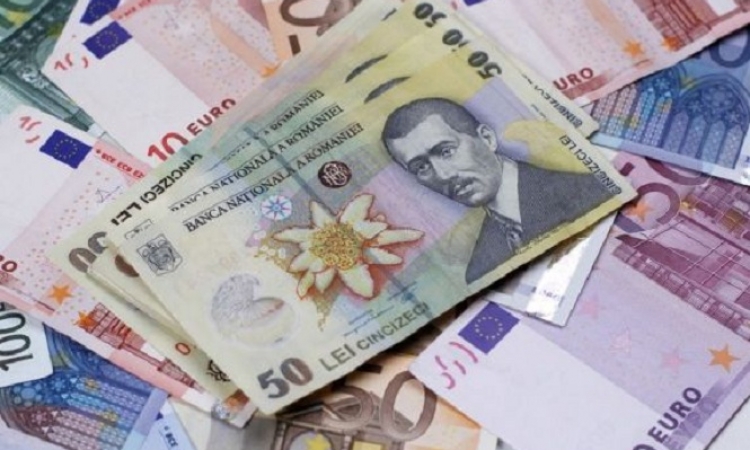 Euro s-a apropiat la 2,51 bani de pragul de 5 lei